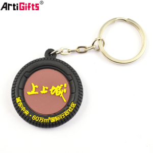 China Factory Custom Company Brand Soft PVC Tire Key Rings Key Chain