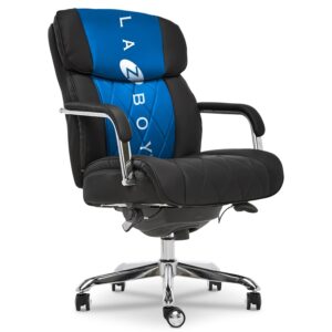 La-Z-Boy Sutherland Ergonomic Faux Leather Swivel Computer and Desk Chair, Black (CHR10048A)